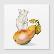 Charming Mouse on a Pear