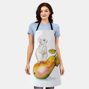 Charming Mouse on a Pear Apron