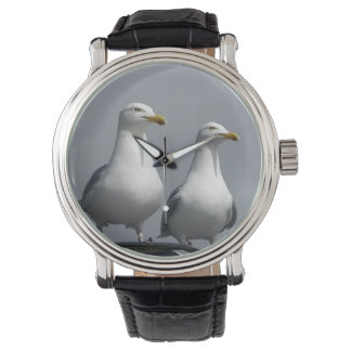 Charming Mr & Mrs Gully Seagull Couple Expressive Watch