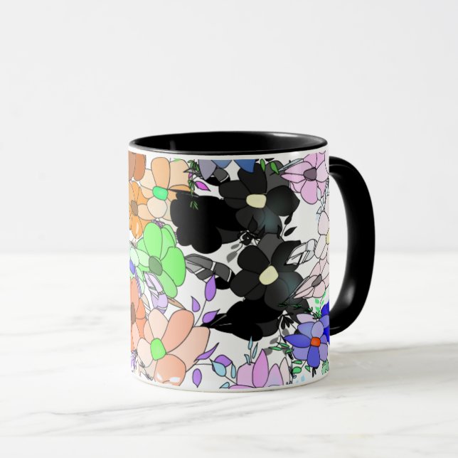 Charming Multicolor Floral Mug (Front Right)