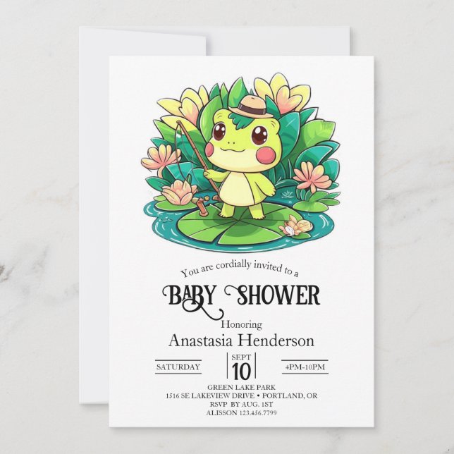 Charming Mystical Frog Baby Shower Invitation (Front)