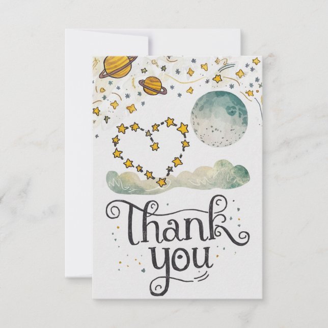 Charming Mystical Heaven Celestial Thank You Card (Front)