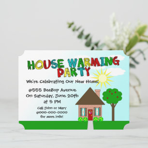 Charming Naive Art House Warming Party Invitation