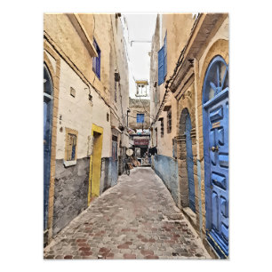 Charming Narrow Alleyway in a Historic Moroccan  Photo Print