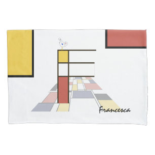 Charming Neoplasticism Art Monogram. Letter F Pillowcase