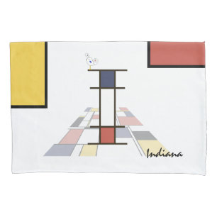 Charming Neoplasticism Art Monogram. Letter I Pillowcase