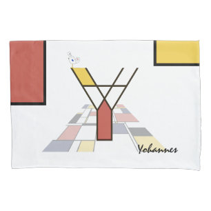 Charming Neoplasticism Art Monogram. Letter Y Pillowcase