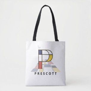 Charming Neoplasticism Style Monogram. Letter P Tote Bag