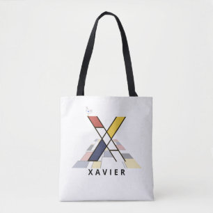 Charming Neoplasticism Style Monogram. Letter X Tote Bag