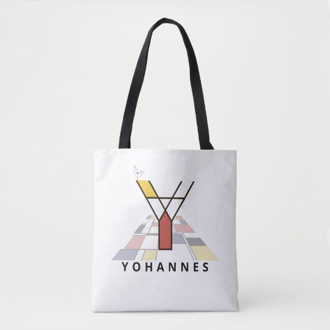 Charming Neoplasticism Style Monogram. Letter Y Tote Bag (Front)