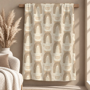 Charming Neutral Rainbow Shapes Cosy Blanket Desig