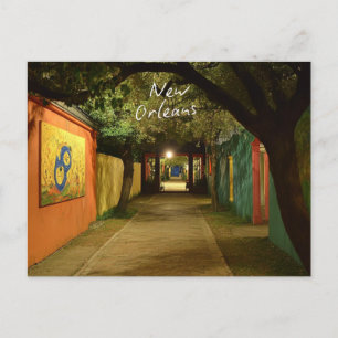 Charming New Orleans Street Holiday Postcard
