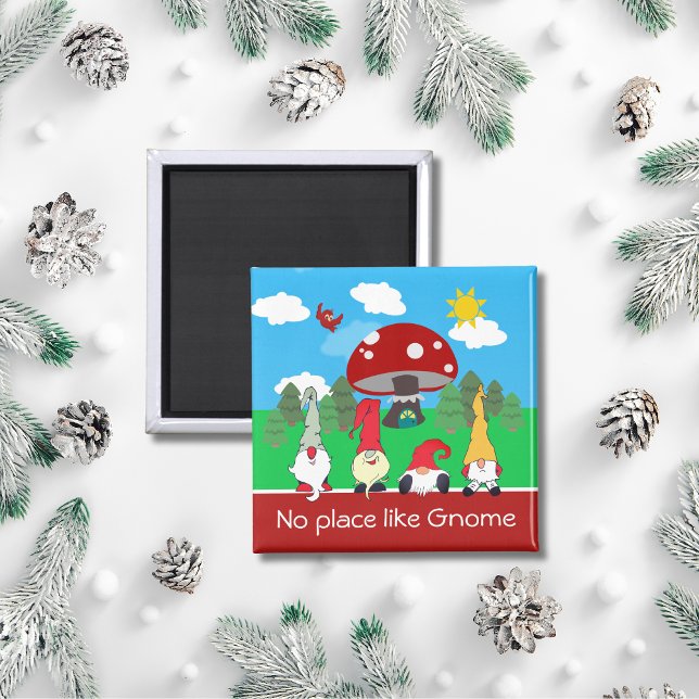 Charming “No Place Like Gnome” Magnet (Creator Uploaded)
