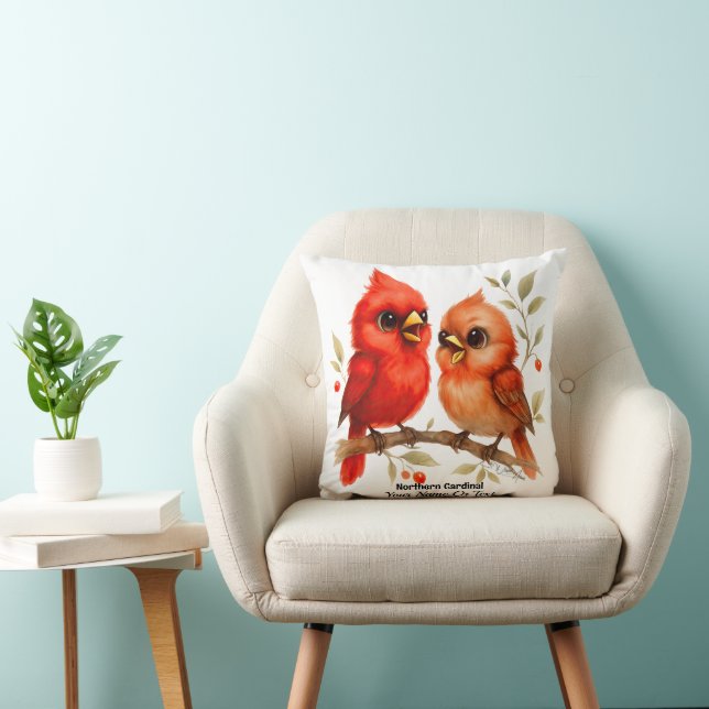Charming Northern Cardinal  Cushion (Chair)