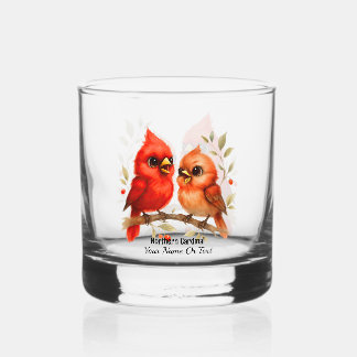 Charming Northern Cardinal Glass