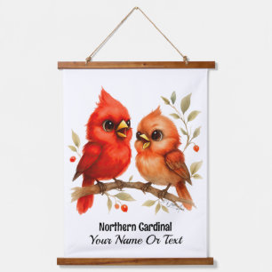 Charming Northern Cardinal  Hanging Tapestry