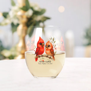 Charming Northern Cardinal Wine Glass
