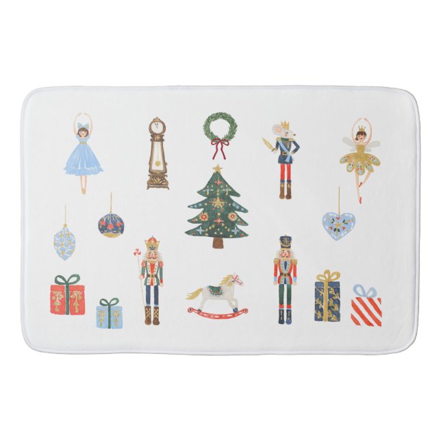 Charming Nutcracker Holiday Christmas Bath Mat (Front)
