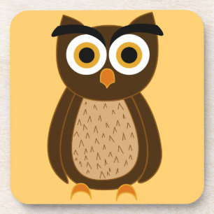 Charming Owl Illustration Coaster