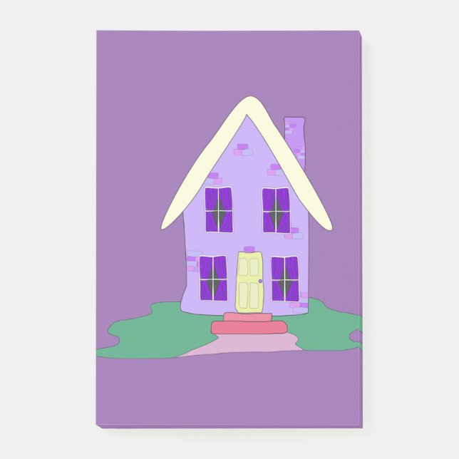charming painted house post-it notes (Front)
