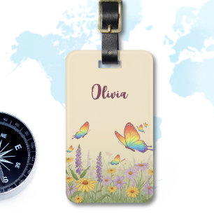 Charming Pastel Butterfly Meadow Luggage Tag