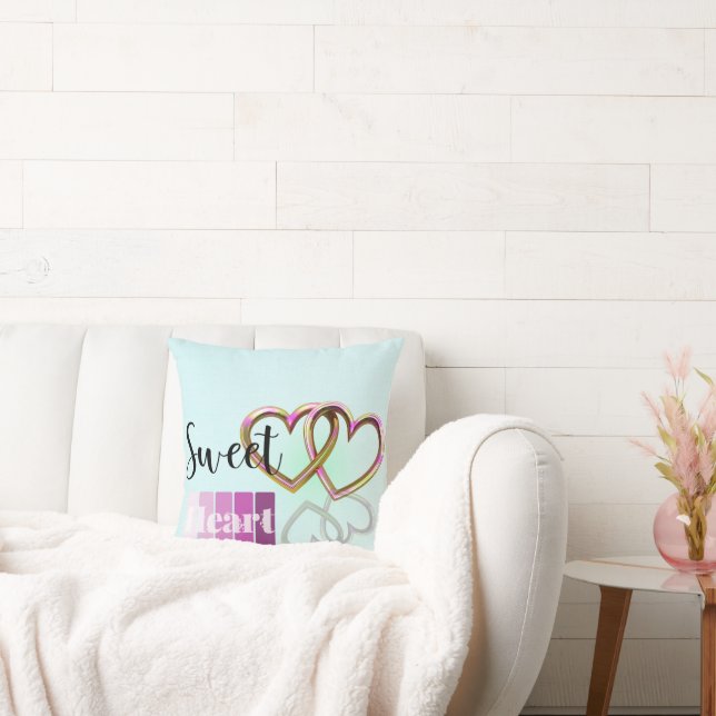 Charming Pastel Sweetheart Throw Pillow (Couch)