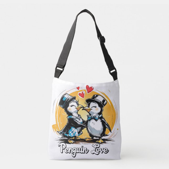 Charming Penguin Couple Crossbody Bag (Front)