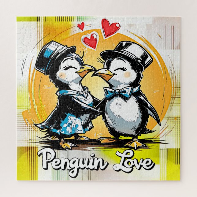 Charming Penguin Couple Jigsaw Puzzle (Vertical)