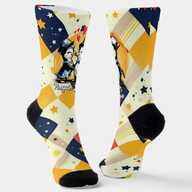 Charming Penguin Couple Socks (Angled)