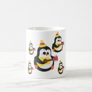 Charming Penguin Mug   Cute Ukulele Player Design