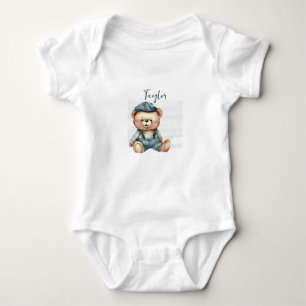 Charming Personalised Bear Baby Bodysuit