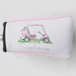 Charming Personalized Pink Golf Cart  Head Cover