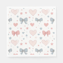 Charming Pink and Blue Pastel Bow Pattern