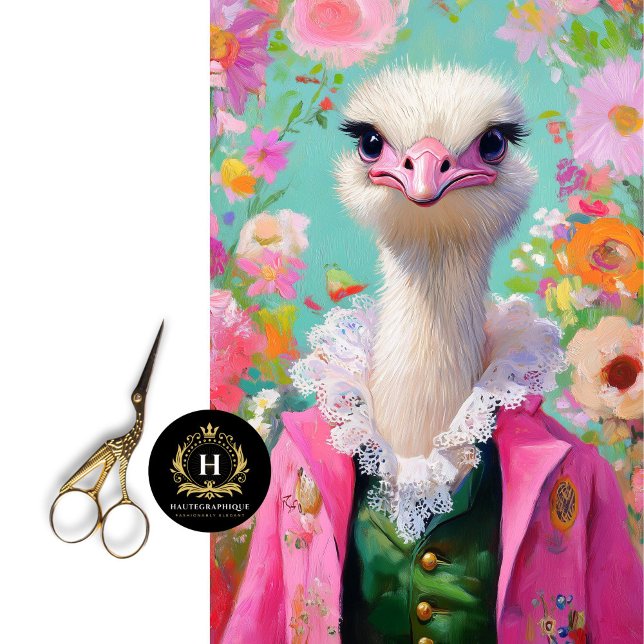 Charming Pink and Green Floral Ostrich Decoupage Tissue Paper (Creator Uploaded)