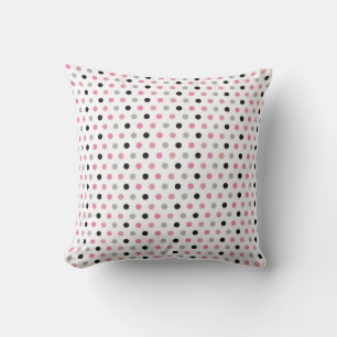 Charming Pink and Grey Polka Dots Cushion
