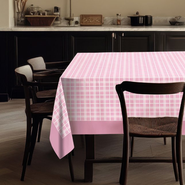 Charming Pink Chequered Cloth Cosy Table Decor (Charming Pink Checkered Cloth Cozy Table Decor)