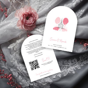 Charming Pink Church Design Christian Wedding Save The Date
