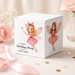 Charming Pink Fairies Woodland Birthday Party Favour Box