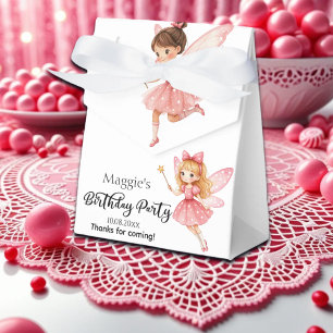 Charming Pink Fairies Woodland Birthday Party Favour Box