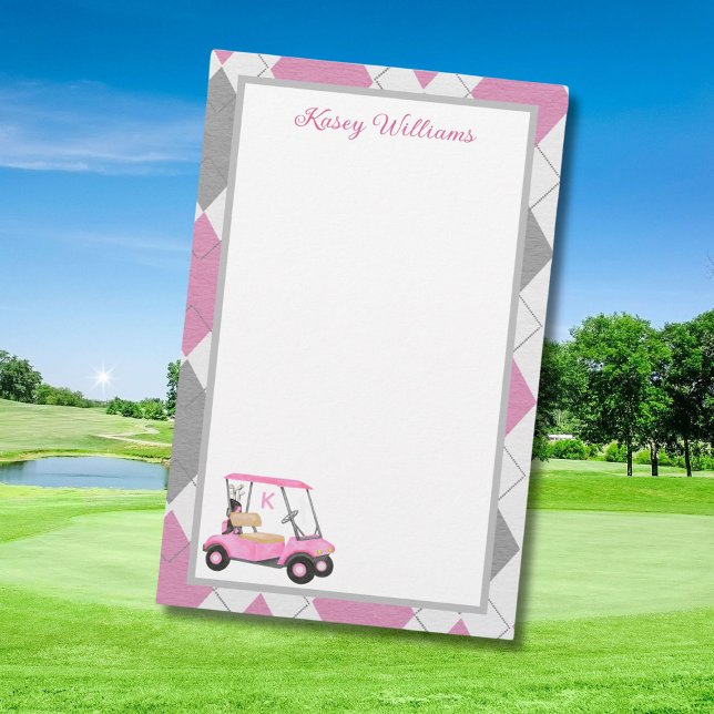 Charming Pink Golf Theme Personalised Stationery (Creator Uploaded)