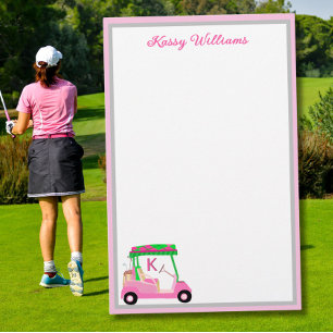 Charming Pink Golf Theme Personalised Stationery