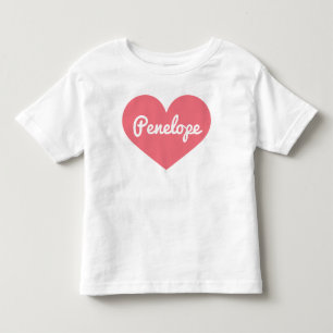 Charming Pink Heart Custom Name T-Shirt