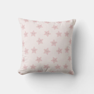Charming Pink Star Baby Throw Pillow 