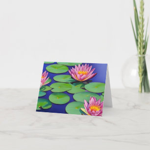 Charming Pink Water Lilies Card