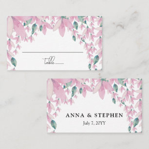 Charming Pink Wisteria Floral  Place Card
