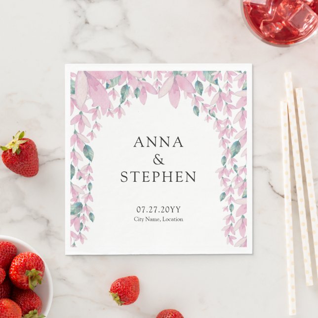 Charming Pink Wisteria Napkin (Insitu)