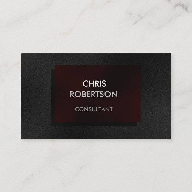 Charming Plain Grey Red Attractive Business Card (Front)
