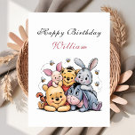 Charming Pooh & Friends Birthday Card<br><div class="desc">“Send a magical birthday greeting with our Whimsical Pooh & Friends Birthday Card! Featuring Winnie the Pooh, Piglet, Tigger, and Eeyore in a playful design, this card brings the charm of the Hundred Acre Wood to your celebration. Personalize with your own message to create a sweet, memorable card perfect for...</div>