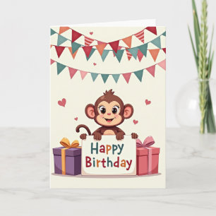 Charming Primate Birthday Card
