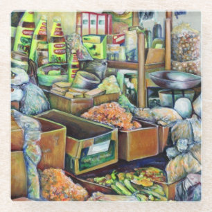 Charming Promises of a Fine Tekka Centre Singapore Glass Coaster